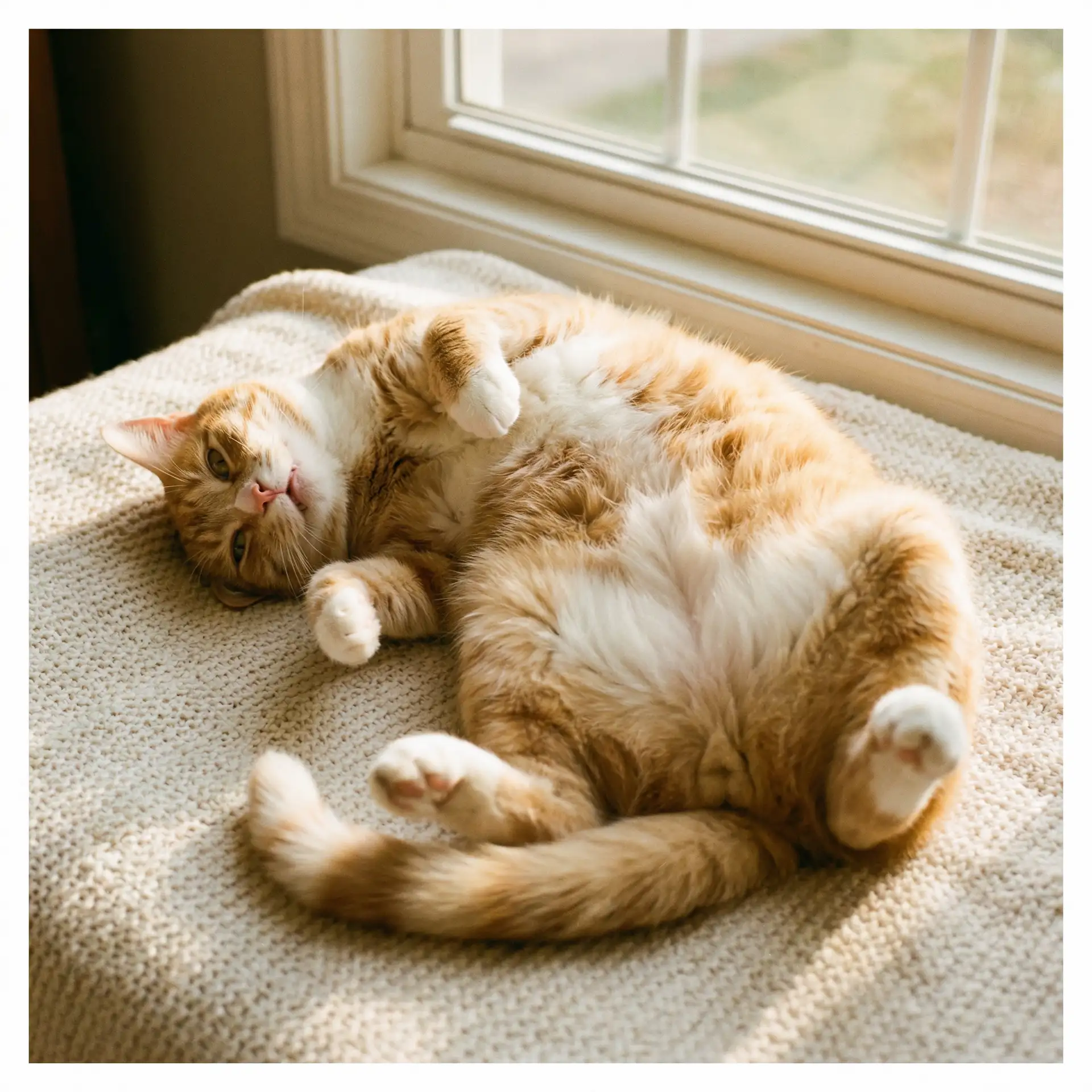 猫咪仰躺露出肚皮 - 电磁炉对人体的危害